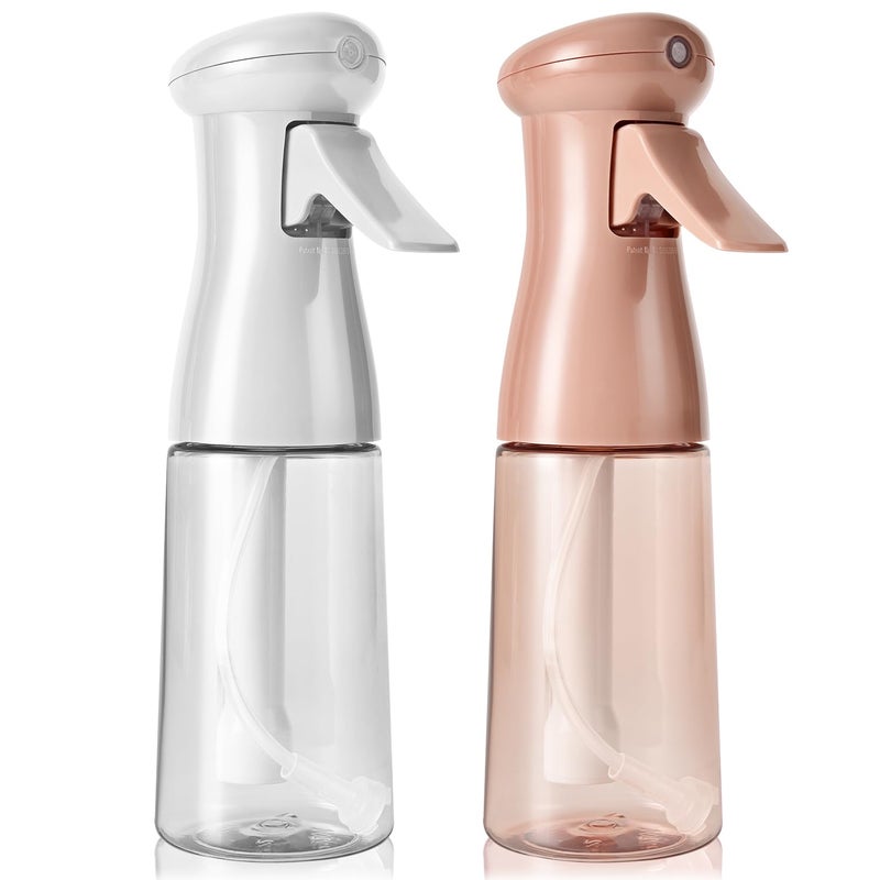 Airbee Spray Bottle For Hair, Continuous Mister Sprayer, Ultra Fine Mist Empty Spraying Water Bottles for Hairstyling, Barbers, Salons, Essential Oil Scents, Cleaning, Plants (2 Pack, 6.8 OZ) - Image 1